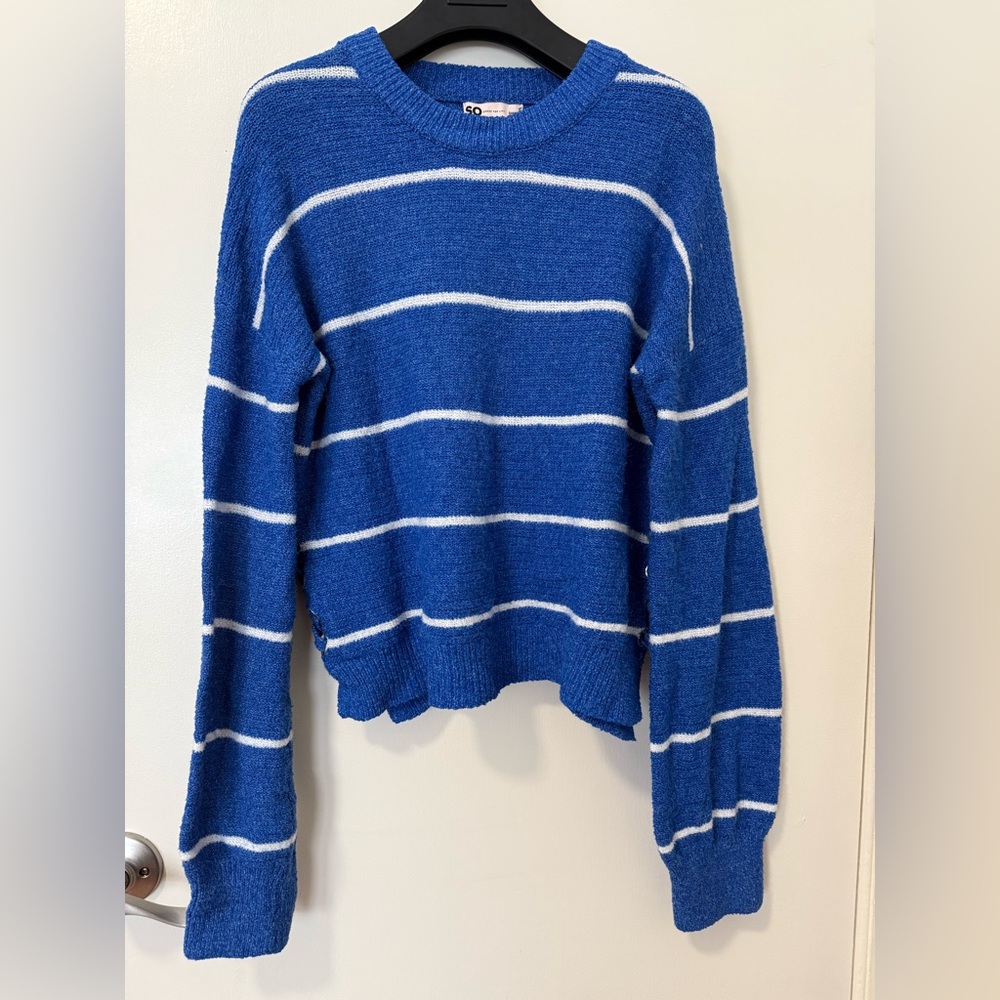 SO Goods for Life Blue Striped Sweater